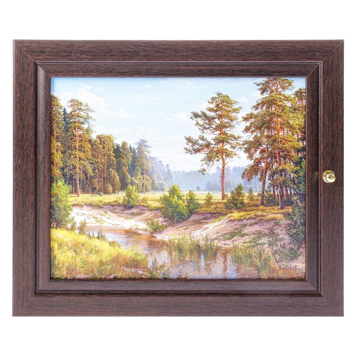 Ключница "Лесная речка" венге 26х31 см