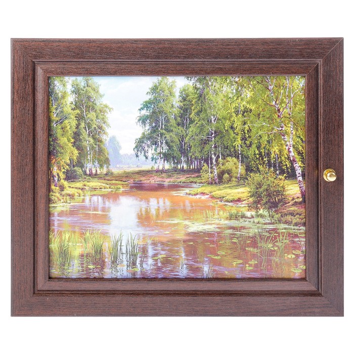 Ключница "Заросший пруд" венге 26х31 см