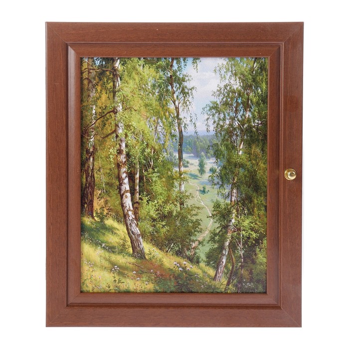 Ключница  "Березы в лесу" венге 26х31 см