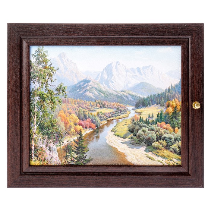 Ключница "Осень в горах" венге 26х31 см