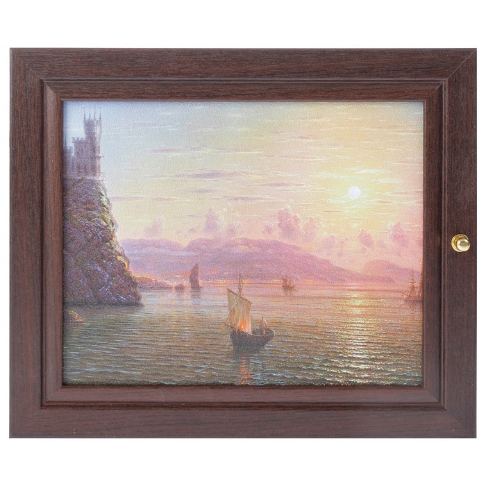 Ключница "Лунная ночь. Вид на Ялту" венге 26х31 см