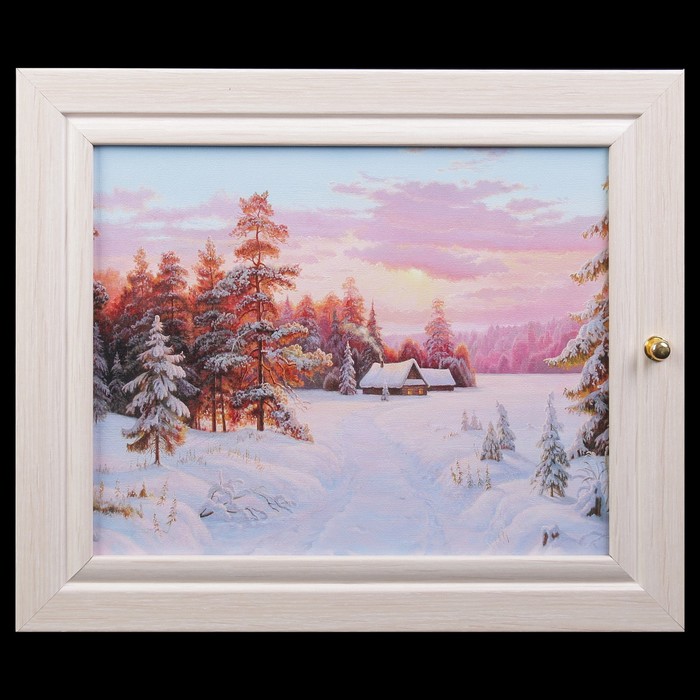 Ключница"Дорога к дому" молочный дуб 26х31 см