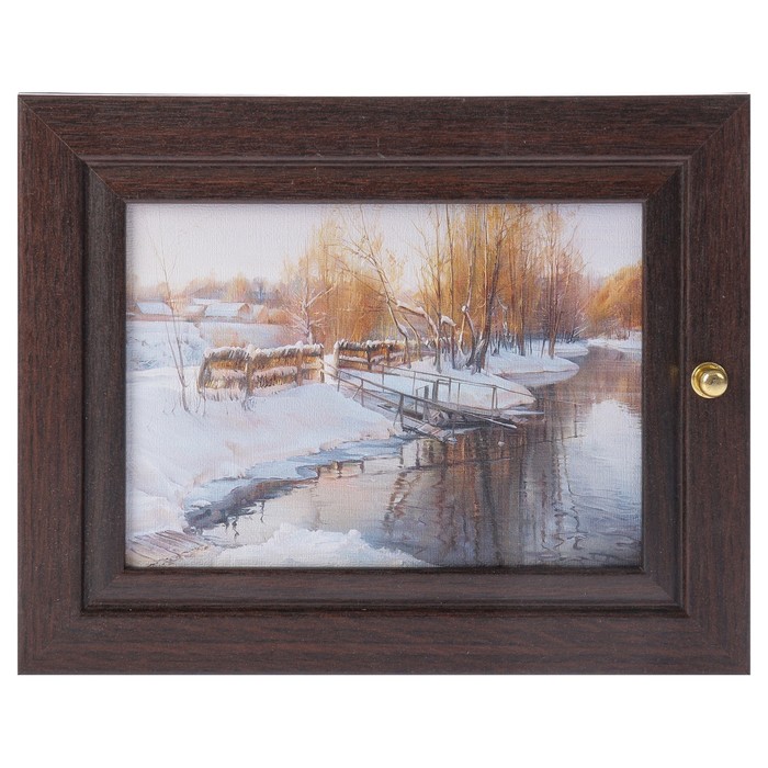 Ключница РР9 "Зимнее озеро" венге 19х24 см