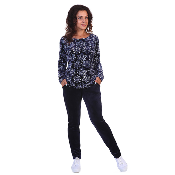 Комплект женский (джемпер, брюки) Жасмин цвет синий, р-р 44   вискоза