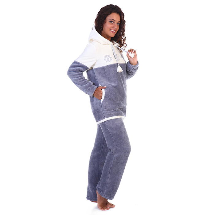 Комплект женский (толстовка, брюки) Грета цвет серый, р-р 48