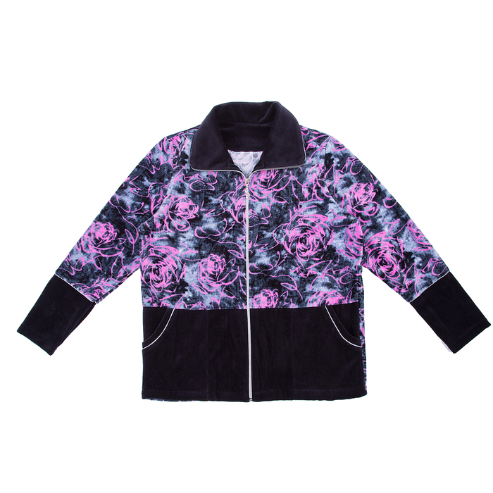 Комплект женский (толстовка, брюки) Ингрид цвет чёрный, р-р 58