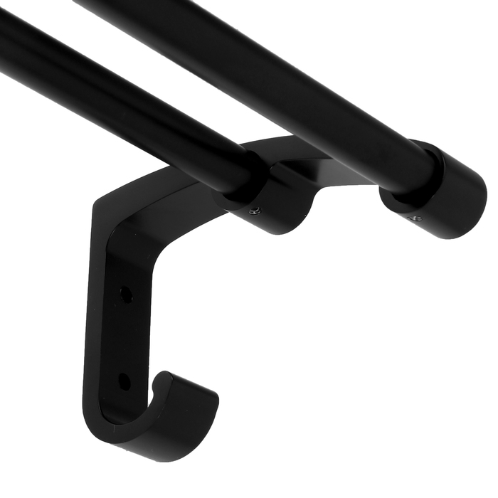 Держатель для полотенца двойной 60 см, цвет черный