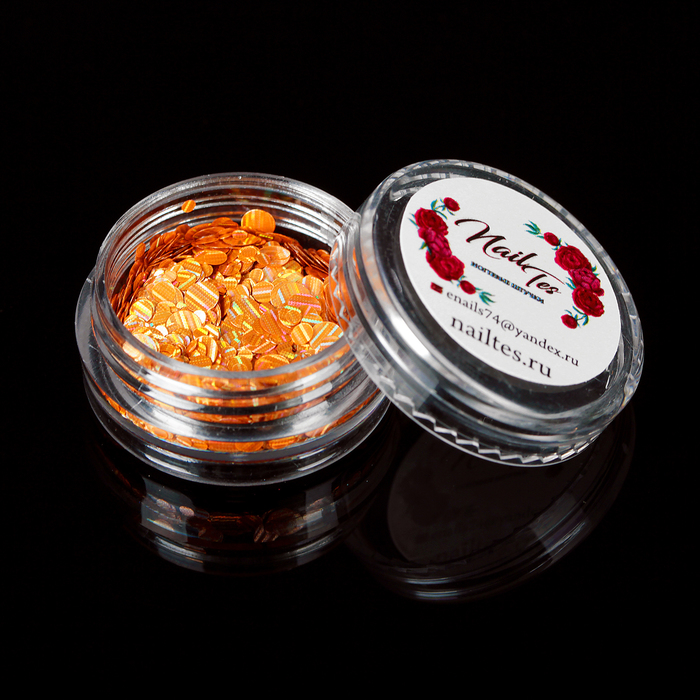 Камифубуки для декора ногтей, лазерные, цвет оранжевый