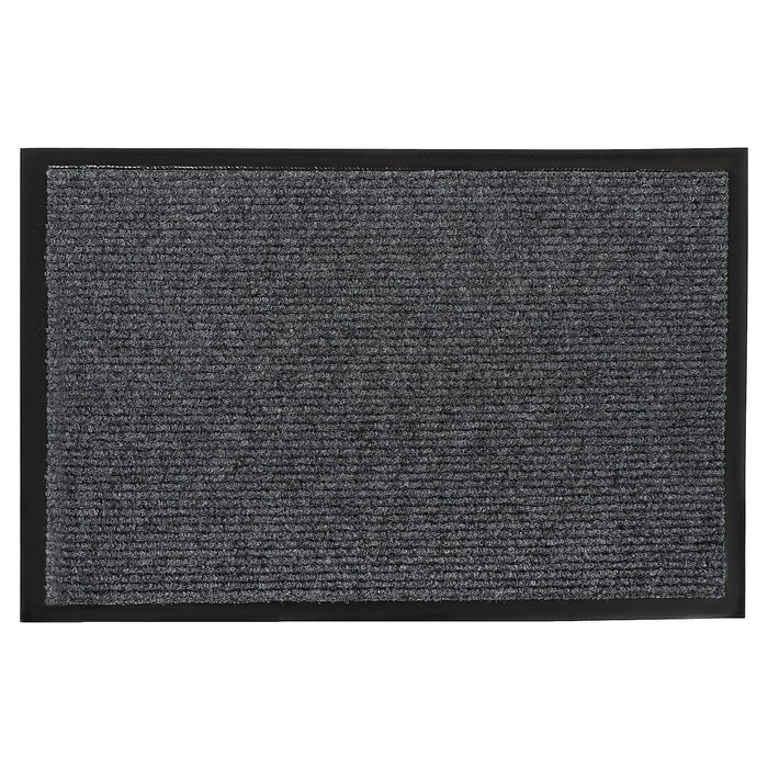 Коврик придверный, влаговпитывающий, ребристый "Комфорт", цвет серый