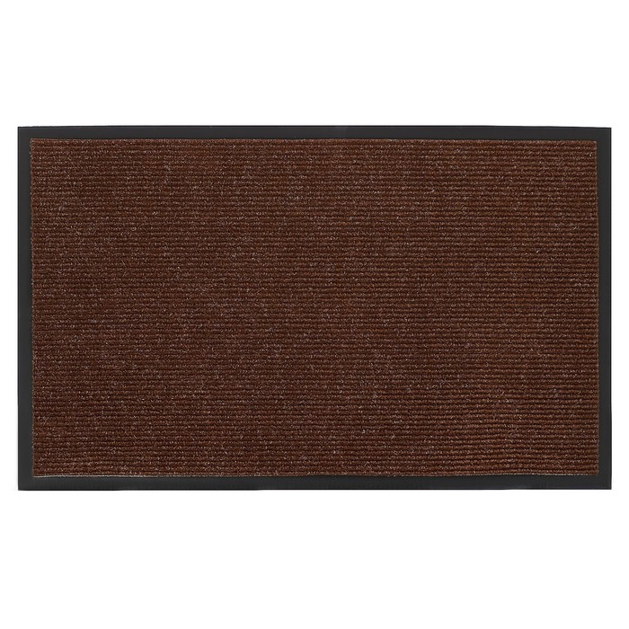 Коврик придверный, влаговпитывающий, ребристый "Комфорт", цвет коричневый