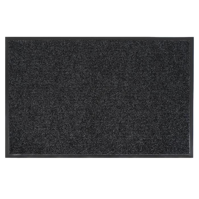 Коврик придверный влаговпитывающий, ребристый, «Комфорт», 60×90 см, цвет чёрный