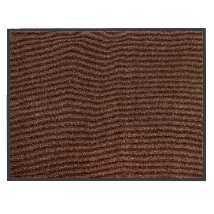 Коврик придверный, влаговпитывающий, ребристый "Комфорт", цвет коричневый