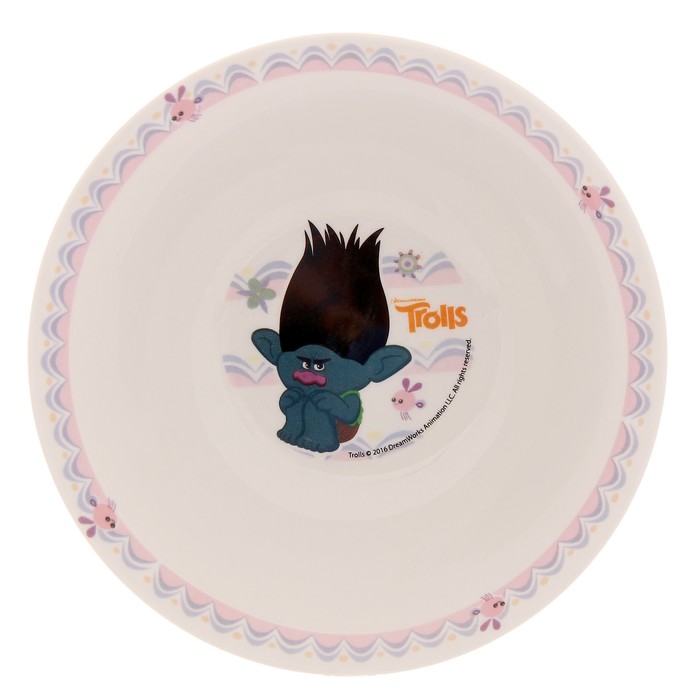 Набор посуды "Тролли", 3 предмета: кружка 210 мл, миска d=18 см, тарелка d=19 см, подарочная упаковка