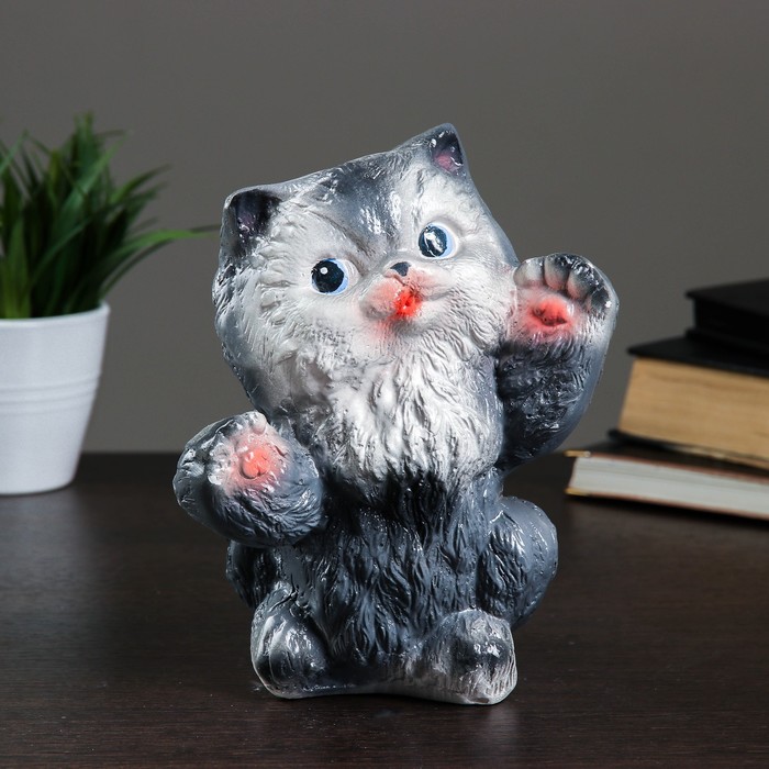 Копилка "Кот Барсик" серый