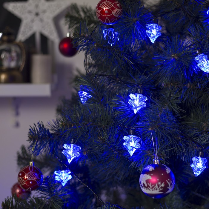 УЦЕНКА Гирлянда "Метраж" улич. с насад. "Ель большая" 5 м, Н.Т. LED-30-220V, 8 р, СИНИЙ