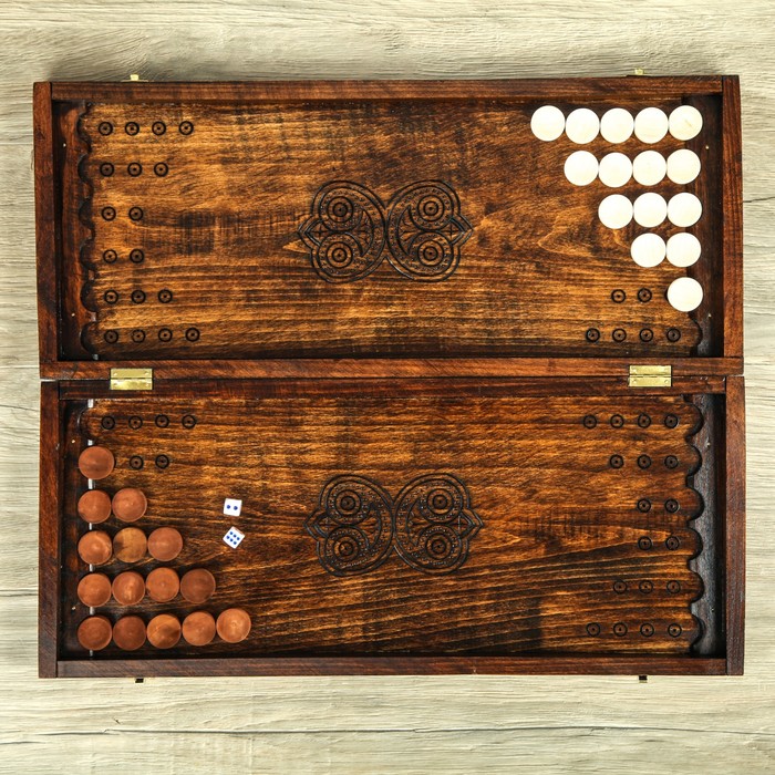 Нарды деревянные, резные, 51 х 22,5 см, микс