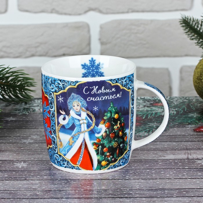 Набор чай чёрный с лимоном и мятой 100 г и кружка 300 мл "С новым годом"