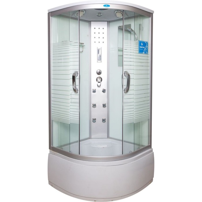 Душевая кабина ВМ 8808, глубокий поддон, тонированная, гидромассаж, электрика, подсветка