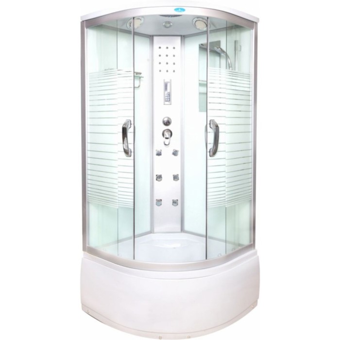 Душевая кабина ВМ 8808, глубокий поддон, матовая, гидромассаж, электрика, подсветка