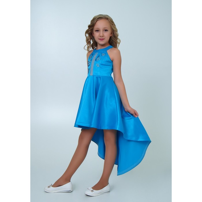 Платье нарядное детское, рост 164 см, цвет голубой 2Н56-4