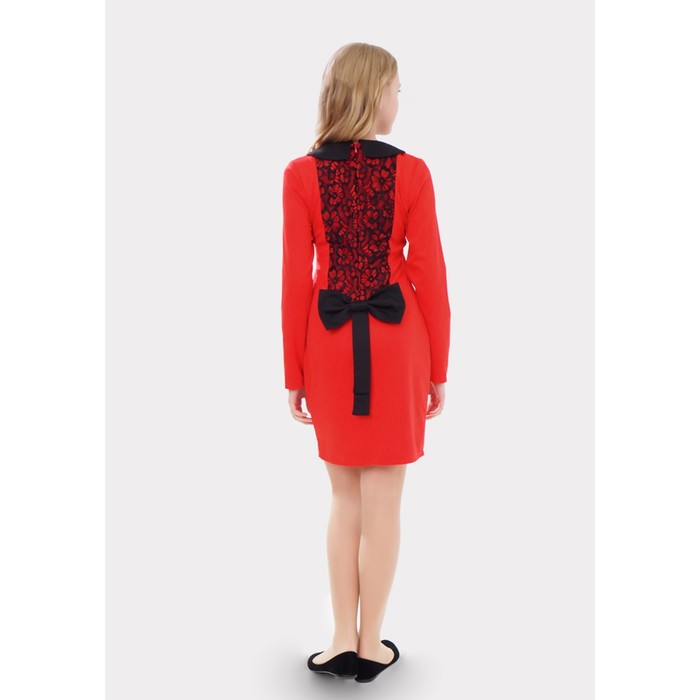 Платье нарядное детское, рост 134 см, цвет алый 2Т26-10