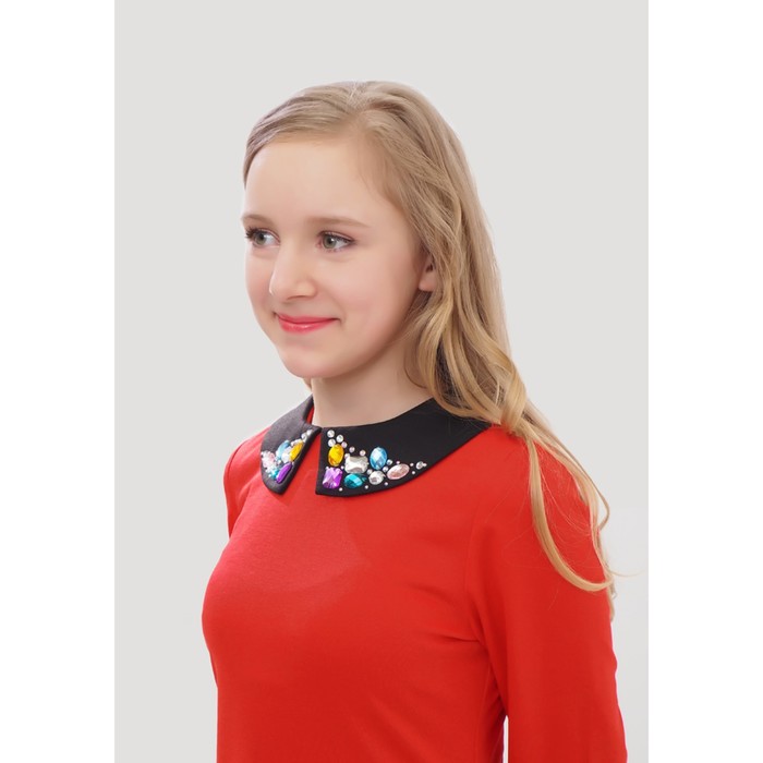 Платье нарядное детское, рост 140 см, цвет алый 2Т26-10