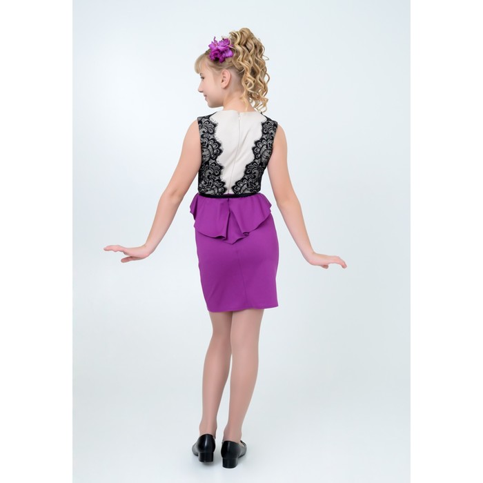 Платье нарядное детское + ремешок, рост 152 см, цвет фуксия 2Т32-2