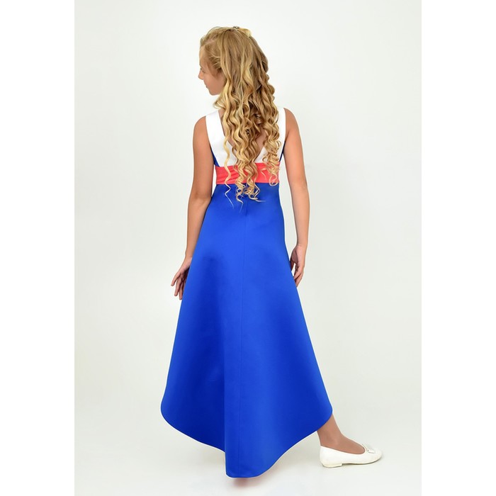 Платье нарядное детское, рост 140 см, цвет электрик 2Н42-1