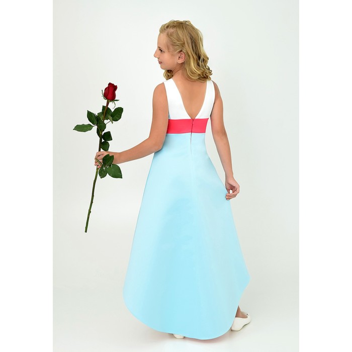 Платье нарядное детское, рост 158 см, цвет тиффани 2Н42-2