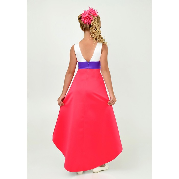 Платье нарядное детское, рост 140 см, цвет малиновый 2Н42-3