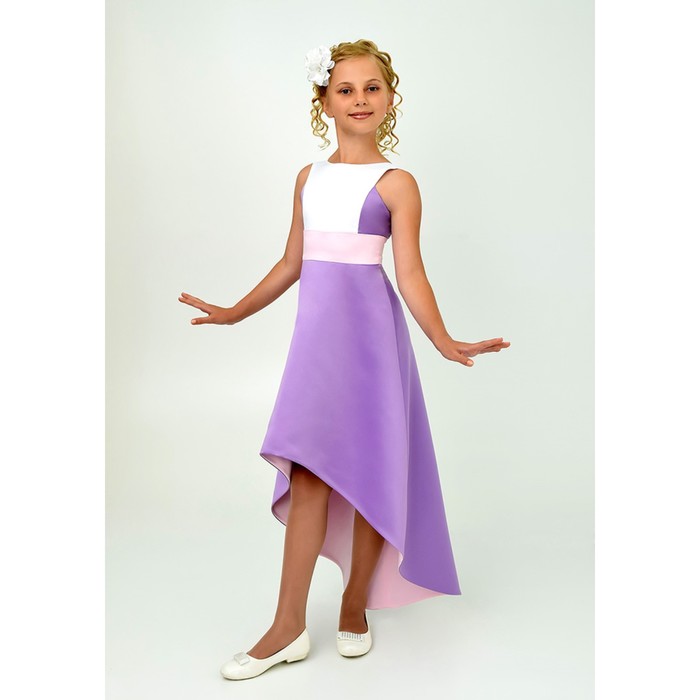 Платье нарядное  детское, рост 134 см, цвет сиреневый 2Н42-5