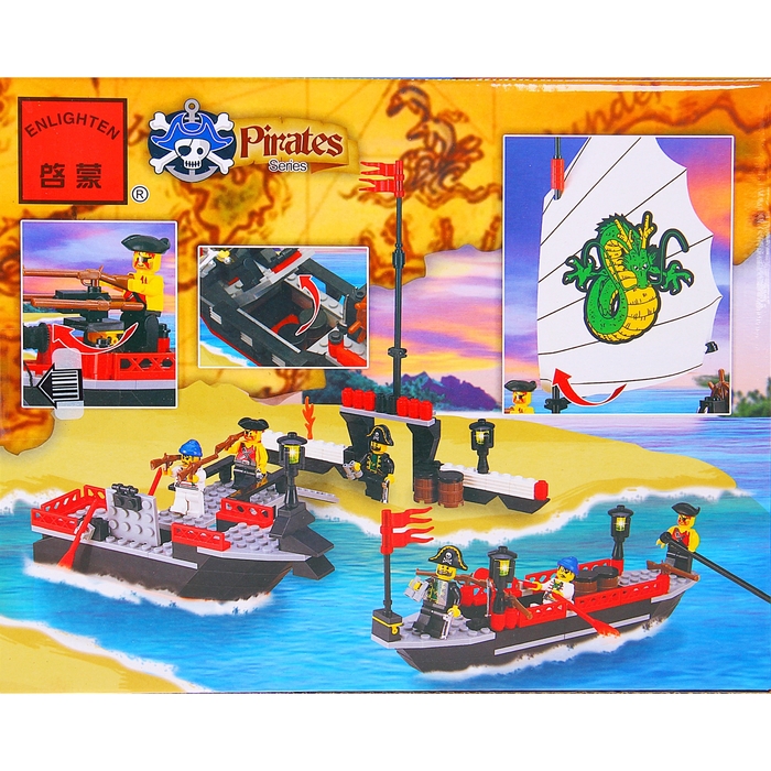 Конструктор «Пиратский корабль», 211 деталей