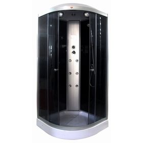 

Душевая кабина ВМ 882, 90 × 90 × 215 см, низкий поддон, тонированная, полка, гидромассаж