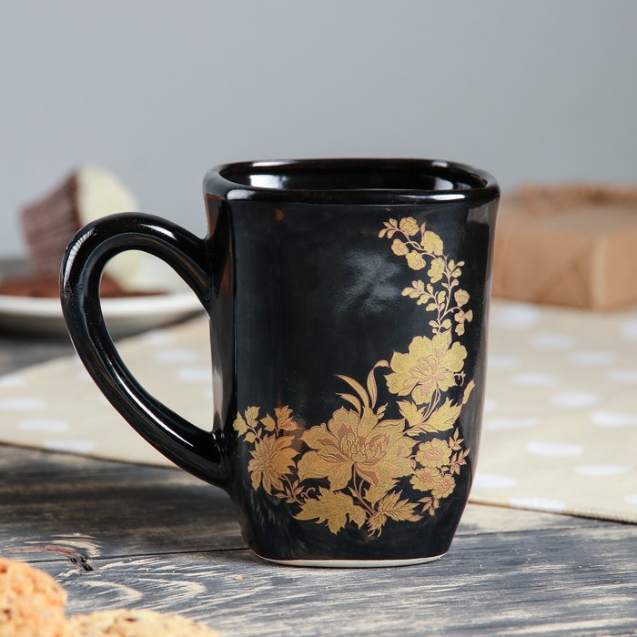 Кружка "Квадрат", 0,45 л, черная деколь