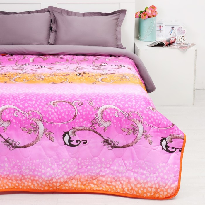 Покрывало Миледи евро 200 х 215 см Поэма, пэ100%, сумка ПВХ на молнии