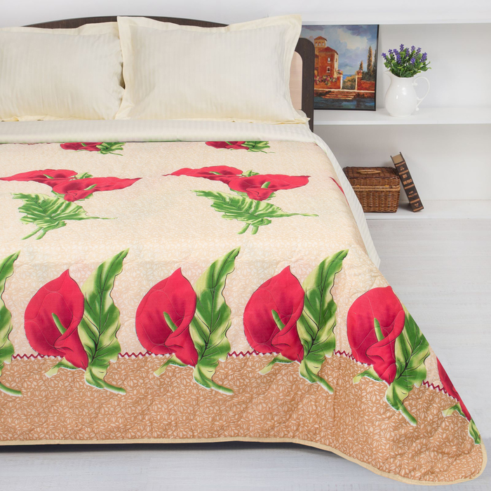 Покрывало Миледи евро макси 240 х 215 см Цветок любви, пэ100%, сумка ПВХ на молнии