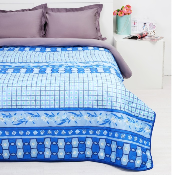 Покрывало Миледи евро макси 240 х 215 см Орнамент, пэ100%, сумка ПВХ на молнии