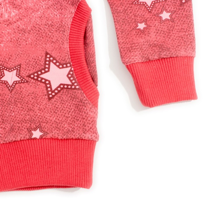 Комплект (куртка+брюки) для девочки, рост 110 см, цвет коралловый,принтнабивка Л879