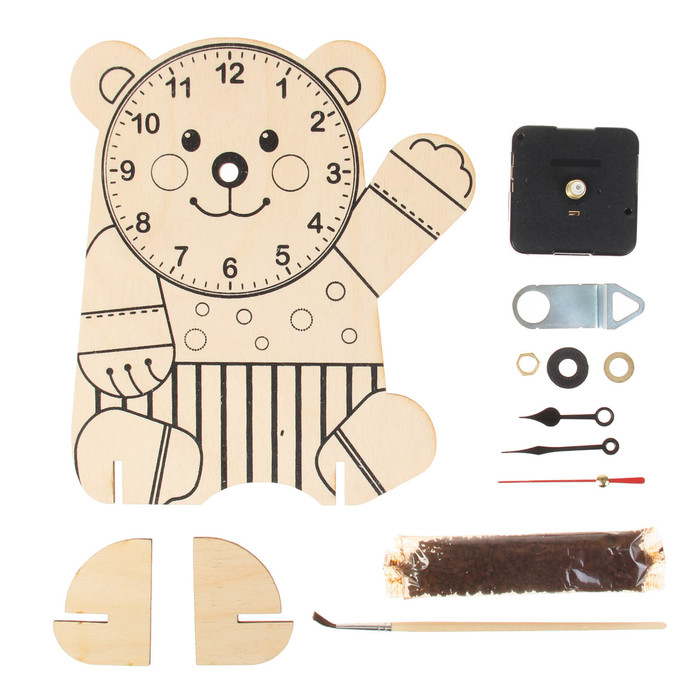 Деревянные часы своими руками "Медвежонок"