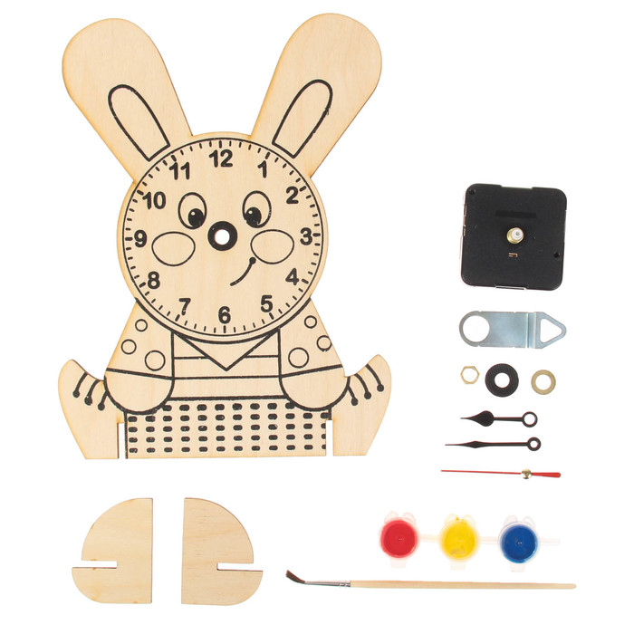 Деревянные часы своими руками "Зайчонок"