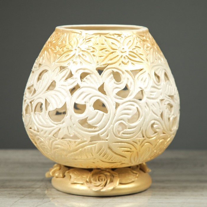 Конфетница "Бокал", резка, белая