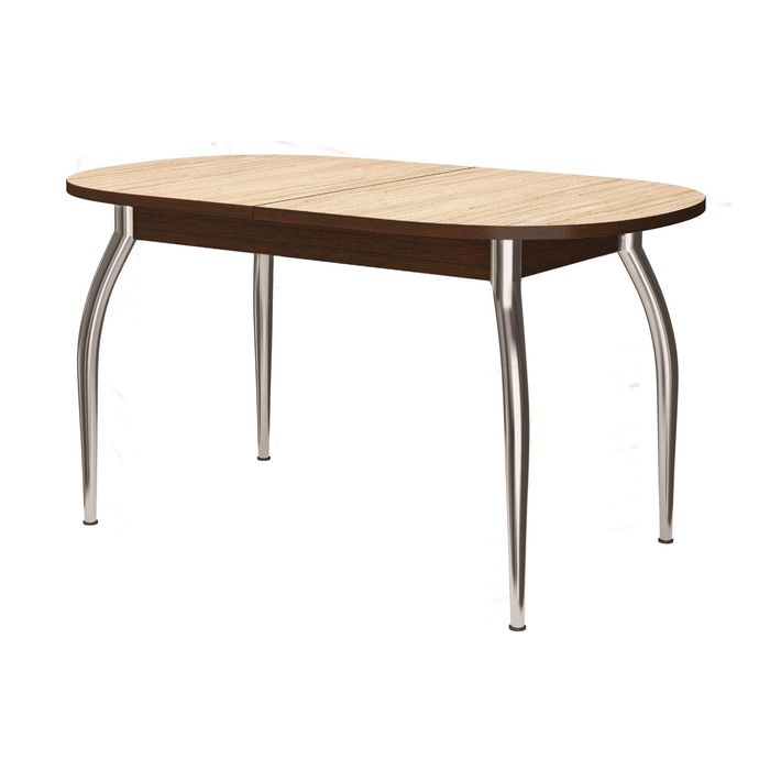 Стол раздвижной овальный, 1180(1480)х690 мм, тростник, опоры Триумф, хром