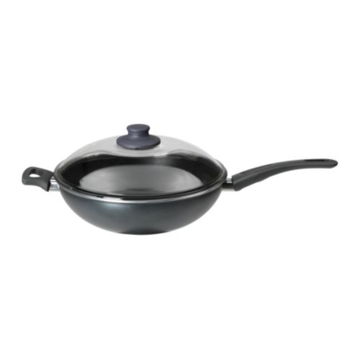 Вок-сковорода c крышкой, серый ШЭНКА