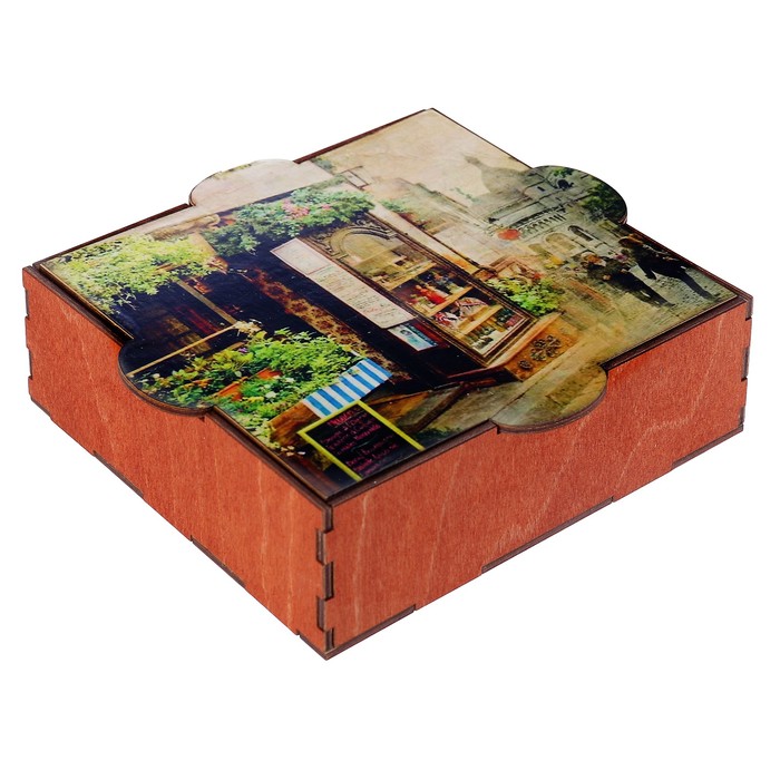 Шкатулка фанера "Летний день" (набор 6 деталей) 16х15х5 см
