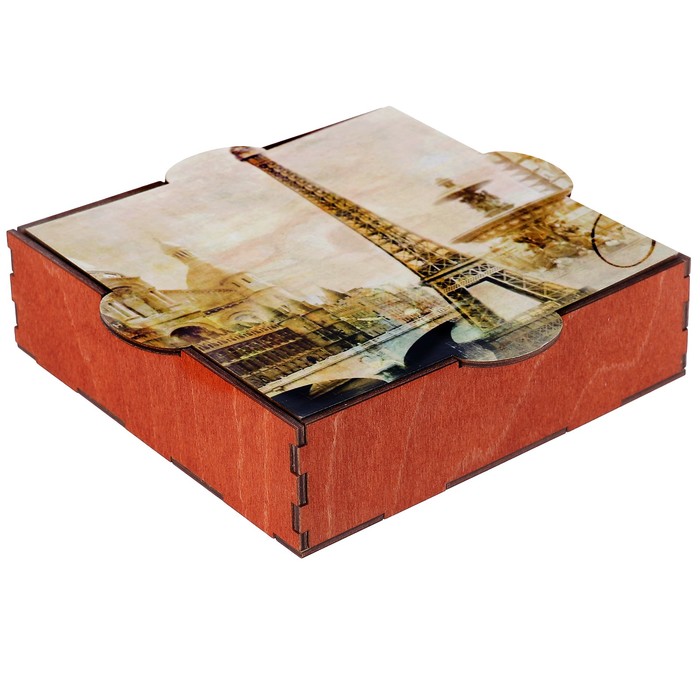 Шкатулка фанера "Эйфелева башня" (набор 6 деталей) 16х15х5 см