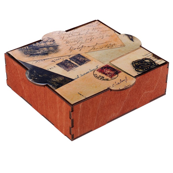 Шкатулка фанера "Воспоминания" (набор 6 деталей) 16х15х5 см