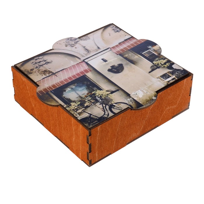 Шкатулка фанера "Старый город" (набор 6 деталей) 16х15х5 см