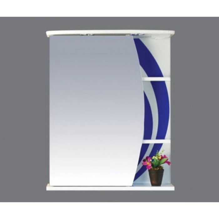 Шкаф-зеркало Misty "Каролина 60", правый, с подсветкой, синий