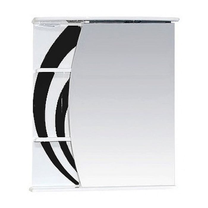 Шкаф-зеркало Misty "Каролина 60", правый, с подсветкой, черный