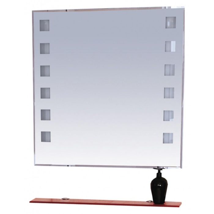 Зеркало Misty "Эллада 75", с красной полочкой, с подсветкой